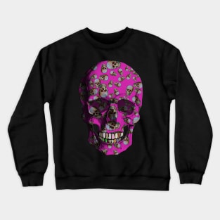 Happy Skulls Random Pattern (Fuschia) Crewneck Sweatshirt